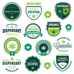 Wall Mural - marijuana product labels