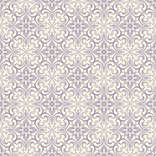 Purple Pattern With Flowers And Swirls