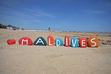 Love Maldives, souvenir on stones