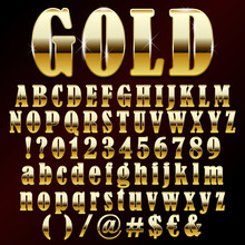 Vector Illustration Of A Gold Metal Alphabet