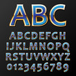 Vector illustration of a blue metal alphabet