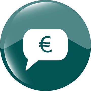 web icon on cloud with euro eur money sign
