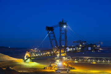 Bucket Wheel Excavator At Night