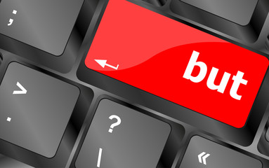 Poster - but button on computer pc keyboard key