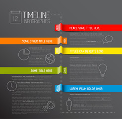 Poster - Infographic dark timeline report template