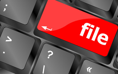 Poster - file button on computer pc keyboard key