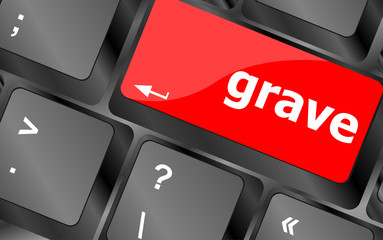 Poster - grave button on computer pc keyboard key
