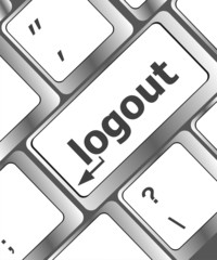 Poster - Computer keyboard key log out, business concept