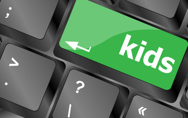 Poster - kids key button in a computer keyboard