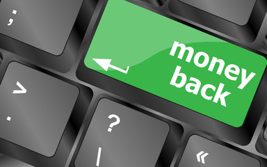 Poster - Keyboard keys with money back text on button