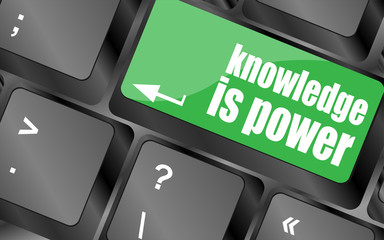Poster - knowledge is power button on computer keyboard key