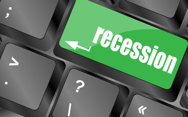 Poster - recession button on computer keyboard key