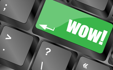 Poster - wow button on computer keyboard key