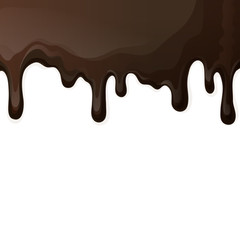 Wall Mural - Dark chocolate drips background