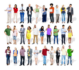 Fototapete - Group of Multiethnic Business People with Digital Devices