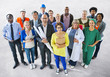 Leinwandbild Motiv Diverse Multiethnic People with Different Jobs