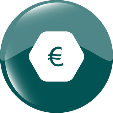 web icon on cloud with euro eur money sign