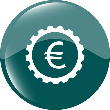 gear (cog) web icon on cloud with euro eur money sign