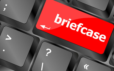 Poster - Briefcase text button on keyboard with soft focus