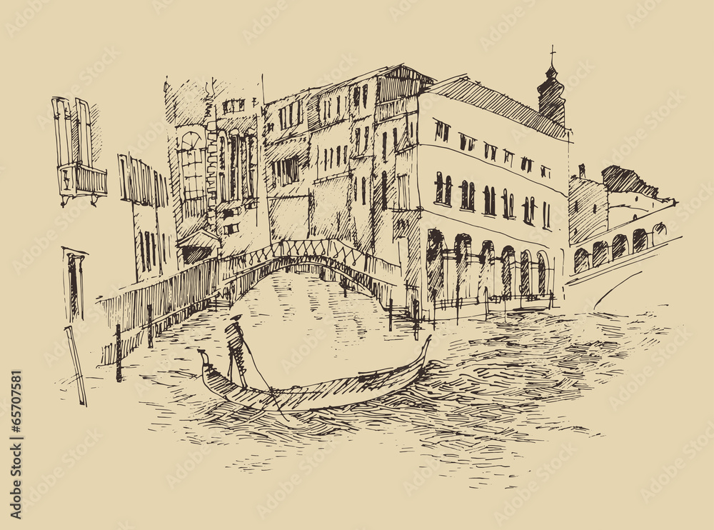 architektura-miasta-wenecja-vintage-grawerowane-ilustracji