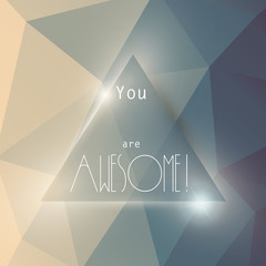 Vector abstract motivational text on triangle