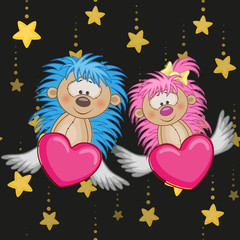 Lovers hedgehogs