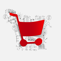 Sticker - Drawing business formulas: trolley