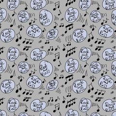 Wall Mural - Rock and roll music seamless pattern and texture