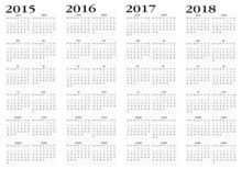 Calendar 2015 To 2018