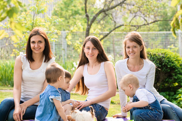 Wall Mural - mothers with children