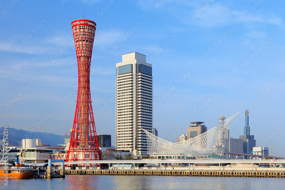 Kobe port in japan - obrazy, fototapety, plakaty 
