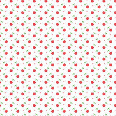 Poster - seamless pattern with dots and cherries