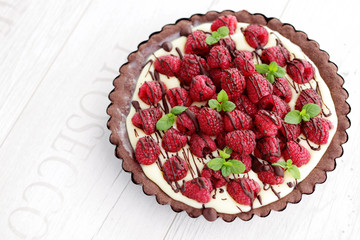 Sticker - tart with raspberries