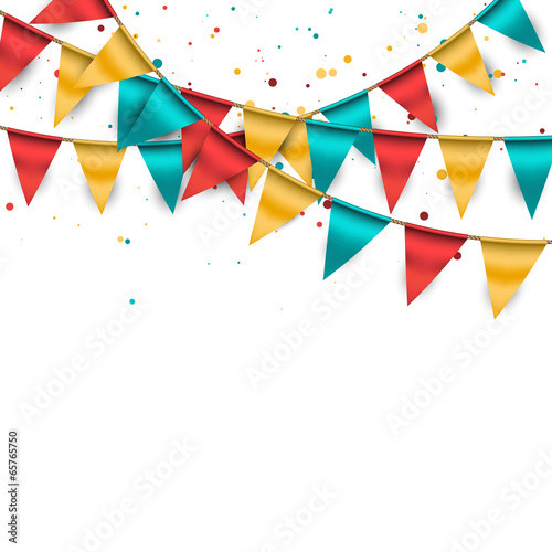Fotografía Festive Background with Buntings and Confetti