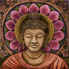 Colorful Buddha Relief