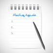 meeting agenda notepad illustration design