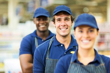 group of supermarket workers