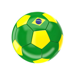 Wall Mural - Brazil flag soccer ball white background