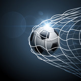 Fototapeta Fototapety na ścianę do pokoju dziecięcego - Soccer ball in goal. Vector