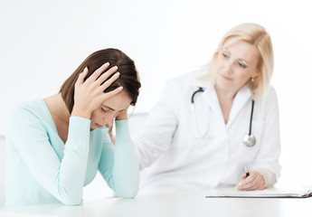 Wall Mural - doctor with patient in hospital