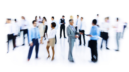 Poster - Group Of Business People Working Blurred Motion