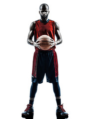 Wall Mural - african man basketball player silhouette