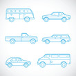 Line Style Vector Cars Set