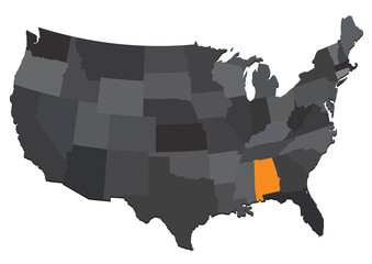 map state usa alabama