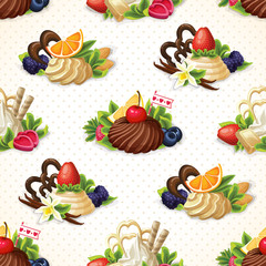 Canvas Print - Sweets seamless background