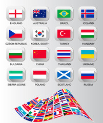 Wall Mural - Flags of different countries. Vector.