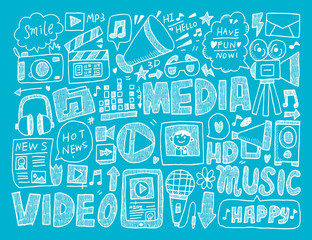 Canvas Print - doodle media background