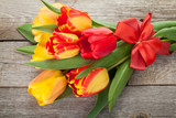 Fototapeta Tulipany - Fresh tulips bouquet