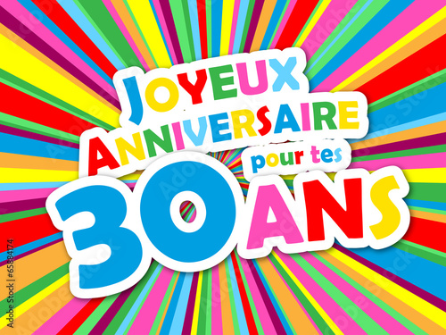 Carte Joyeux Anniversaire Pour Tes 30 Ans Fete Felicitations Buy This Stock Vector And Explore Similar Vectors At Adobe Stock Adobe Stock