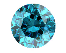 Blue Diamond On White Background (high Resolution 3D Image)